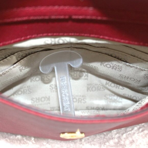 Michael Kors Jet Set Travel Tote & Wallet Set – Dark Red Saffiano Leather - Picture 8 of 17